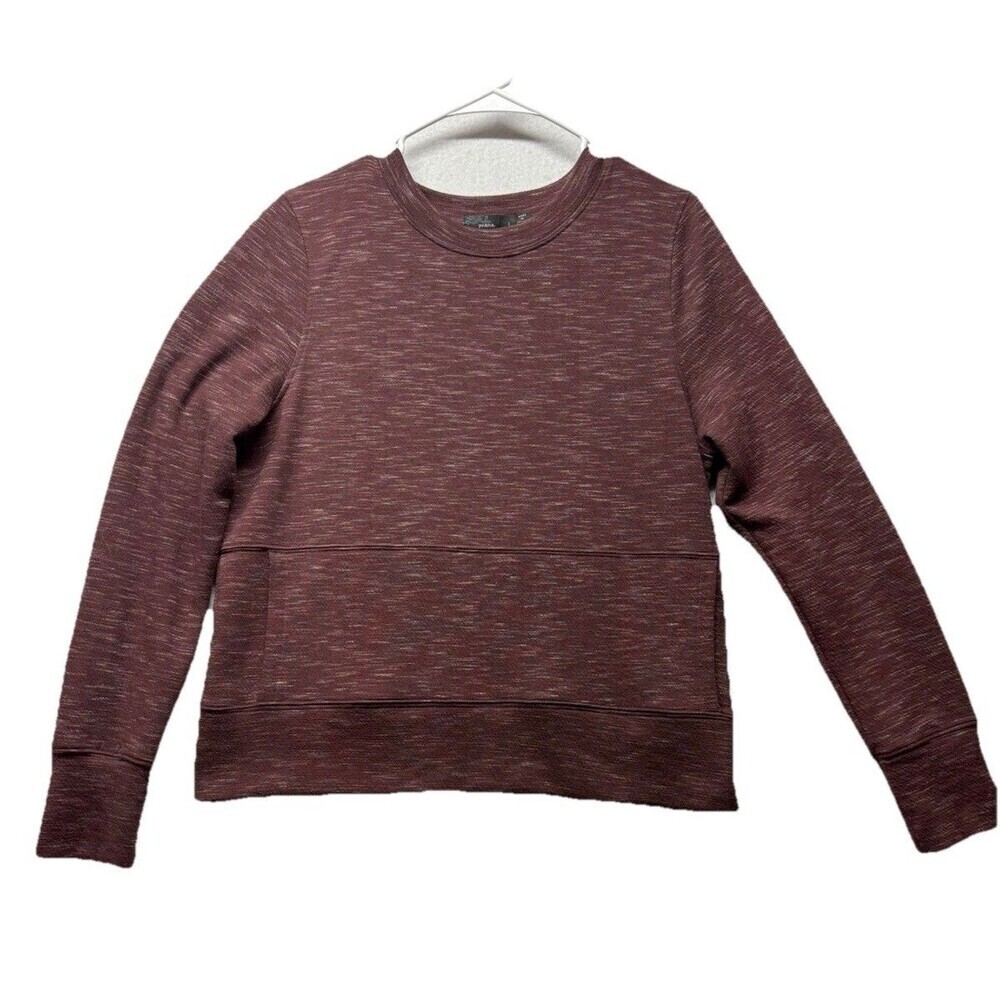 Prana Heathered Sunrise Crewneck Sweatshirt Pockets Women’s Sz Large Outdoors